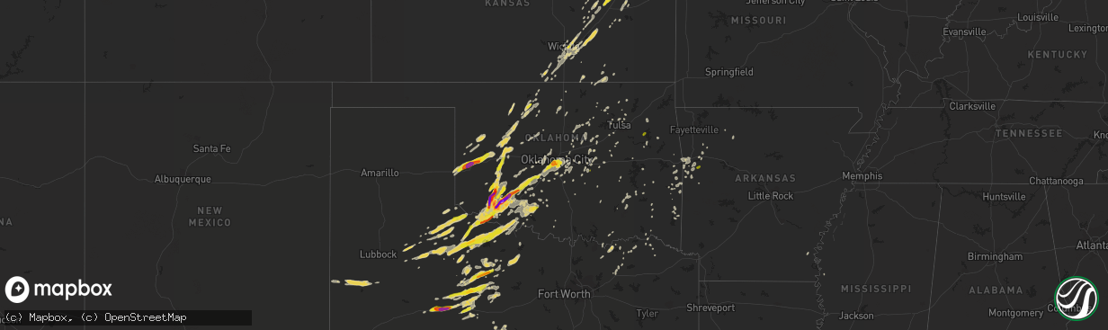 Hail map on October 21, 2017