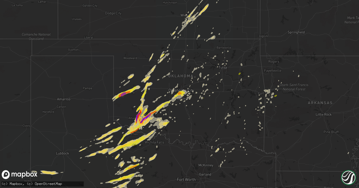 Hail map on October 21, 2017