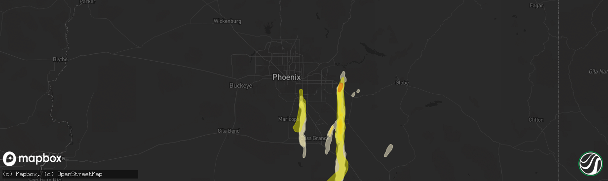 Hail map in Chandler, AZ on October 21, 2018