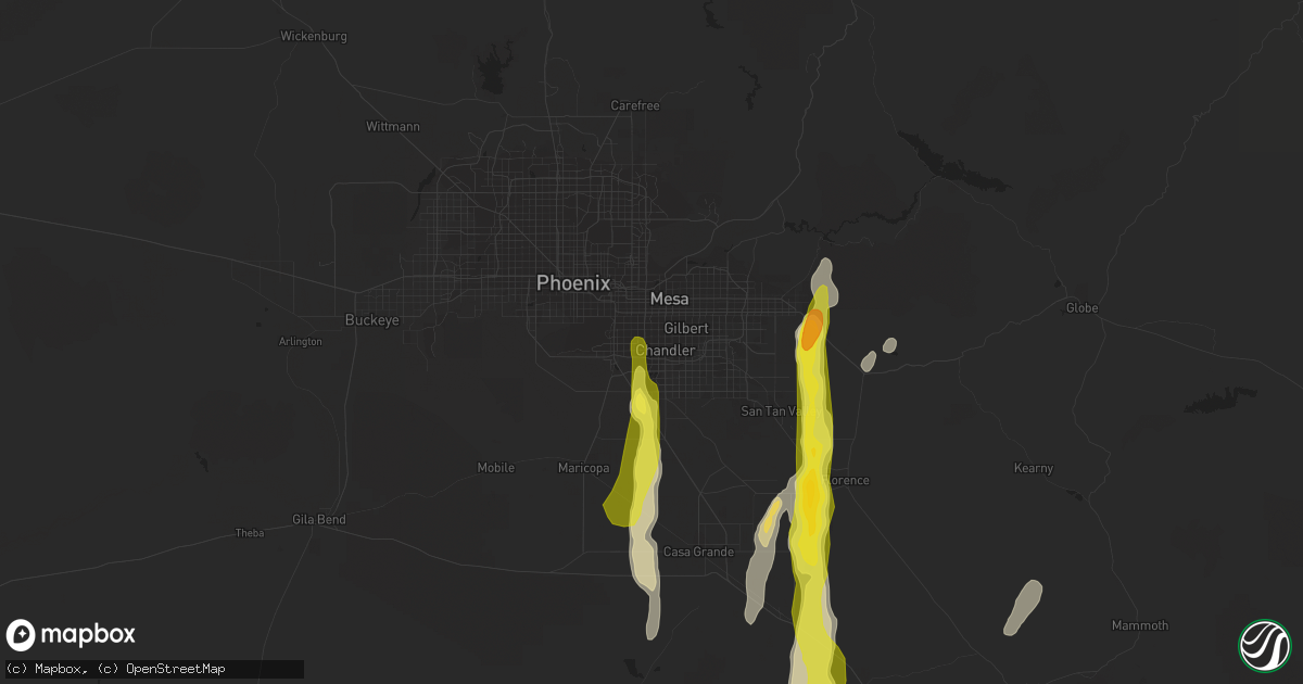 Hail map in Chandler, AZ on October 21, 2018