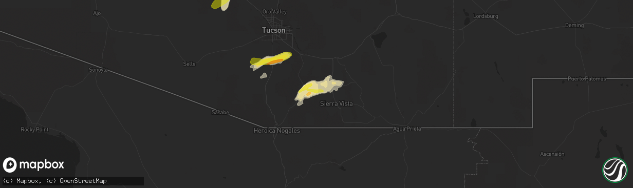 Hail map in Elgin, AZ on October 21, 2018