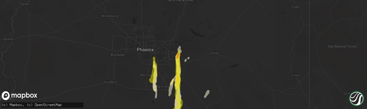 Hail map in Gold Canyon, AZ on October 21, 2018