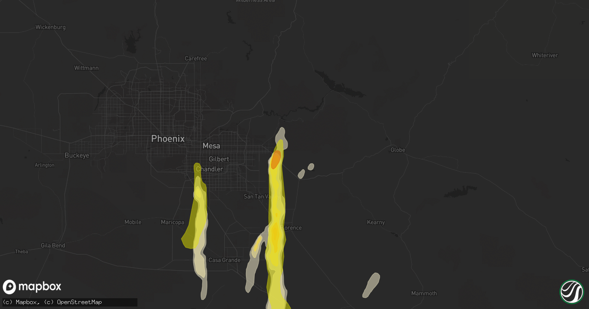Hail map in Gold Canyon, AZ on October 21, 2018