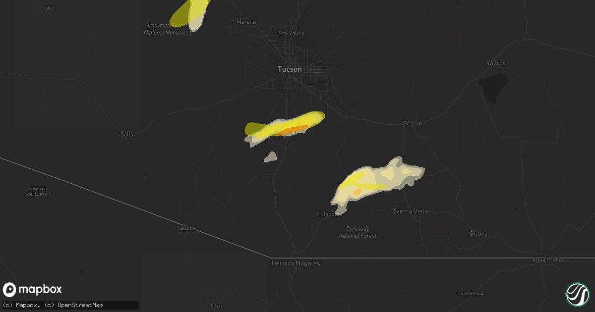 Hail map in Green Valley, AZ on October 21, 2018