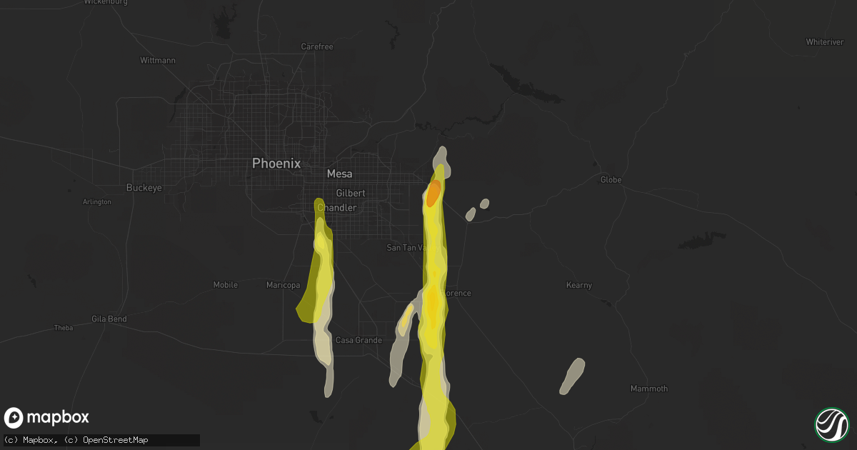 Hail map in San Tan Valley, AZ on October 21, 2018