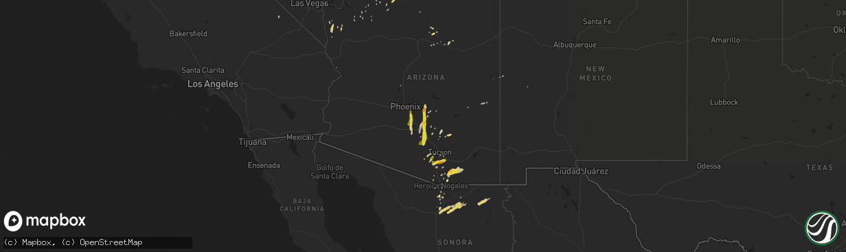 Hail map on October 21, 2018