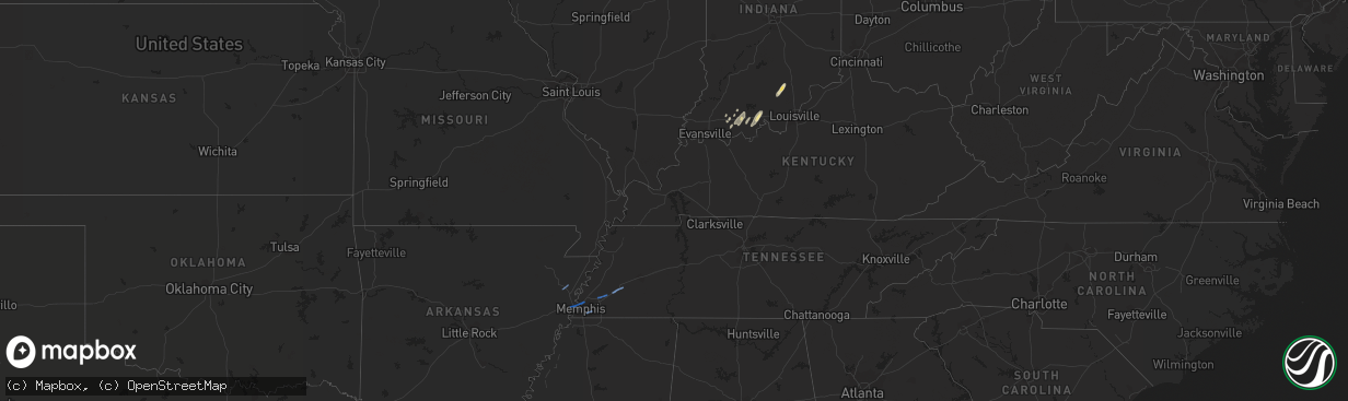 Hail map in Arkansas on October 21, 2019