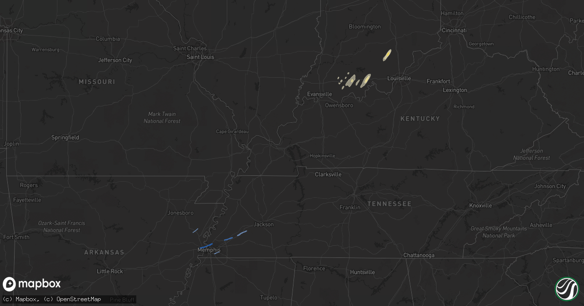 Hail map in Indiana on October 21, 2019