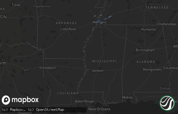 Hail map preview on 10-21-2019