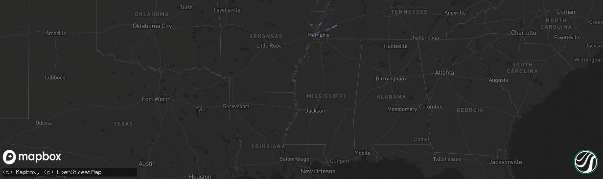 Hail map on October 21, 2019