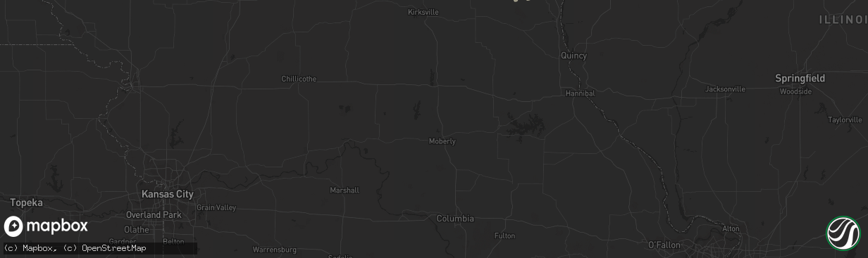 Hail map in Calhoun, MO on October 21, 2020