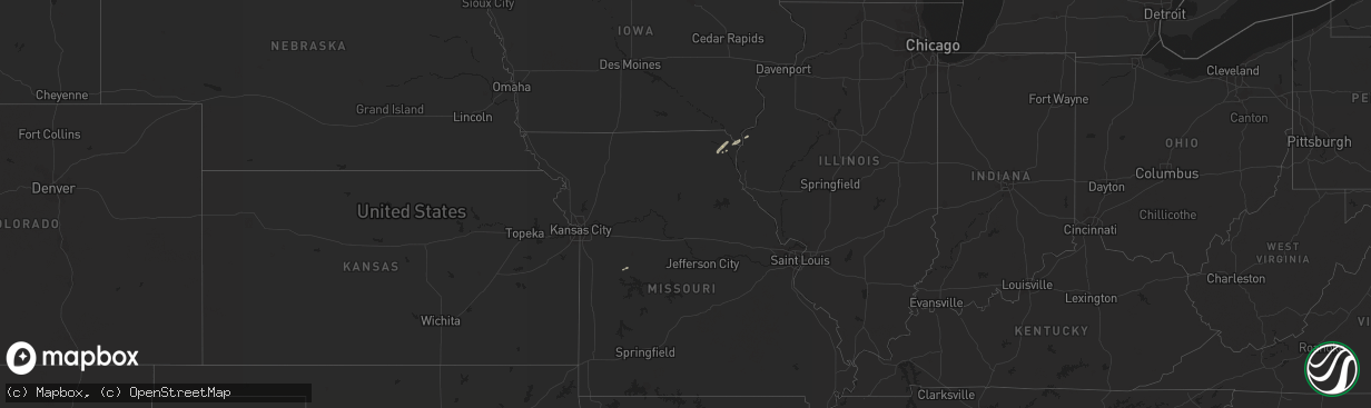 Hail map in Illinois on October 21, 2020