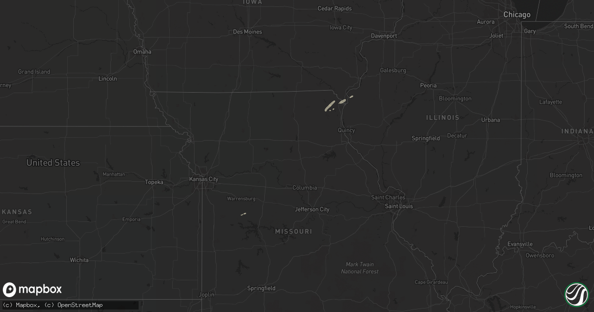 Hail map in Missouri on October 21, 2020