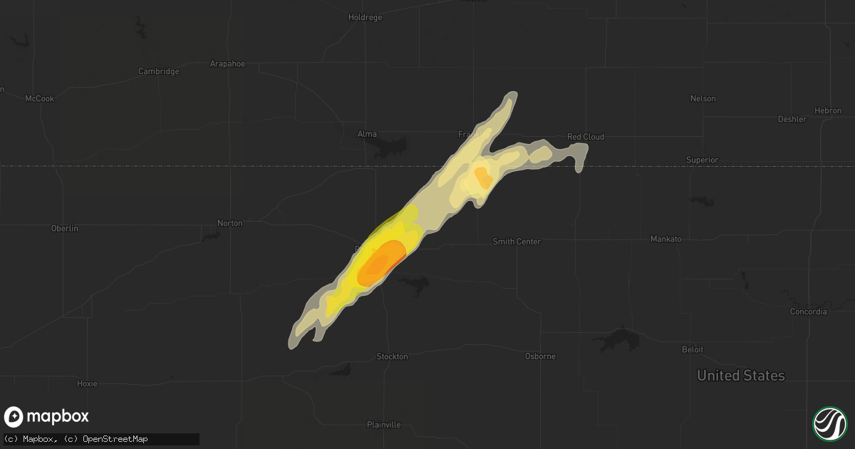 Hail map in Agra, KS on October 21, 2024