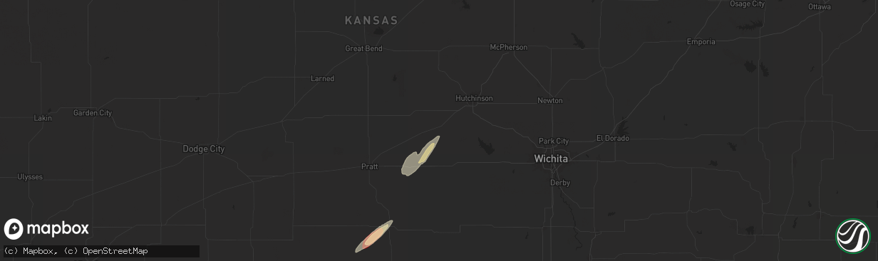 Hail map in Arlington, KS on October 21, 2024