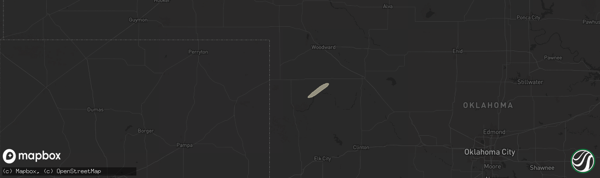 Hail map in Arnett, OK on October 21, 2024