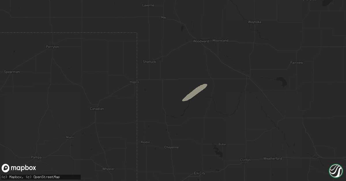 Hail map in Arnett, OK on October 21, 2024
