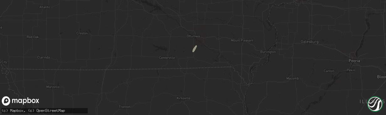 Hail map in Bloomfield, IA on October 21, 2024