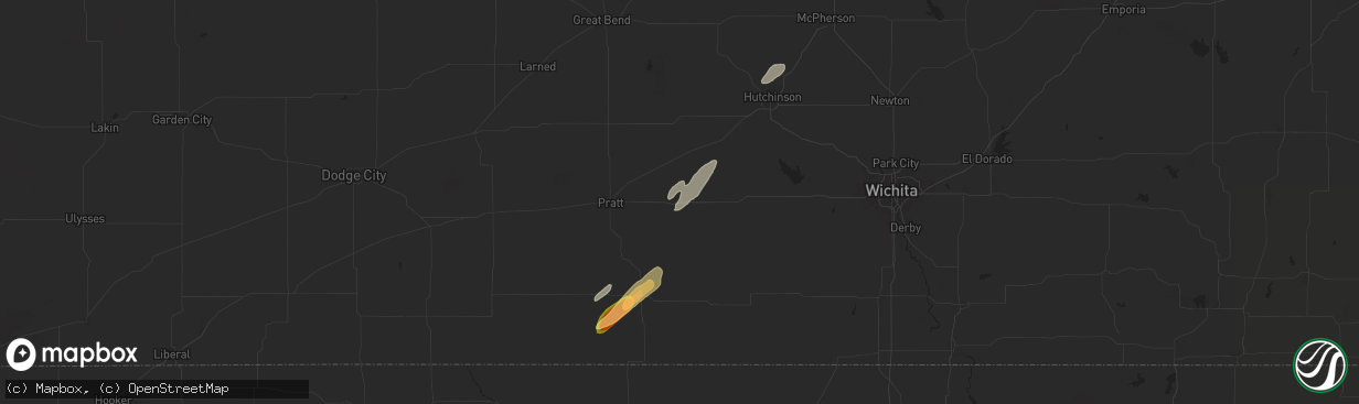 Hail map in Cunningham, KS on October 21, 2024