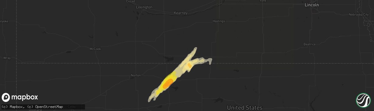 Hail map in Franklin, NE on October 21, 2024