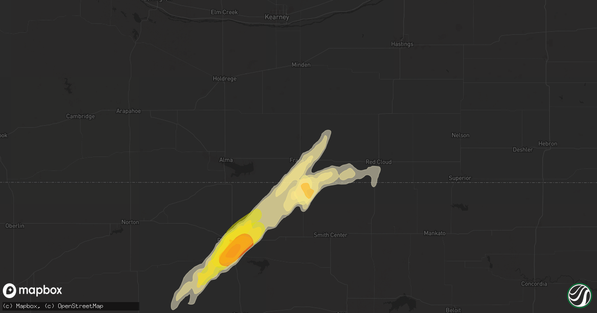 Hail map in Franklin, NE on October 21, 2024
