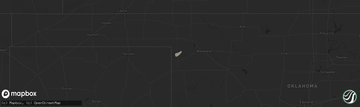 Hail map in Gage, OK on October 21, 2024