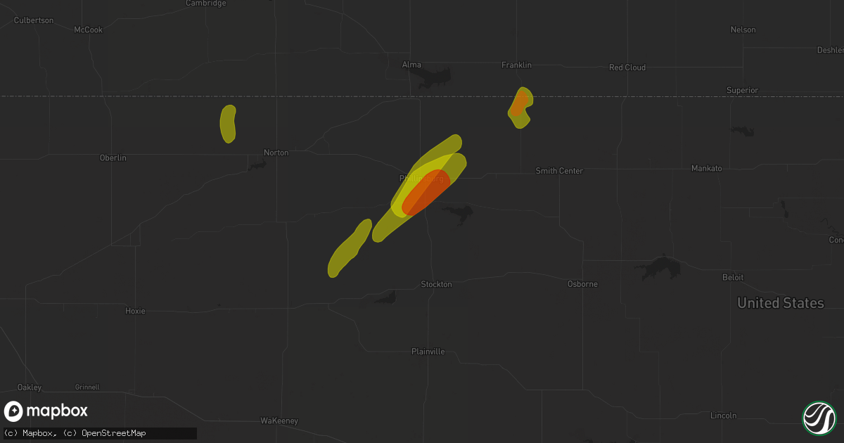 Hail map in Glade, KS on October 21, 2024