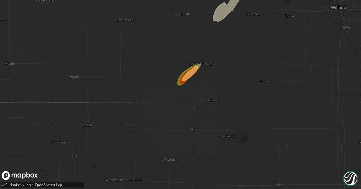 Hail map in Hardtner, KS on October 21, 2024