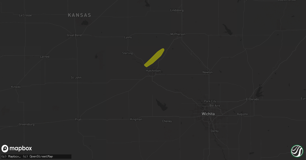 Hail map in Hutchinson, KS on October 21, 2024