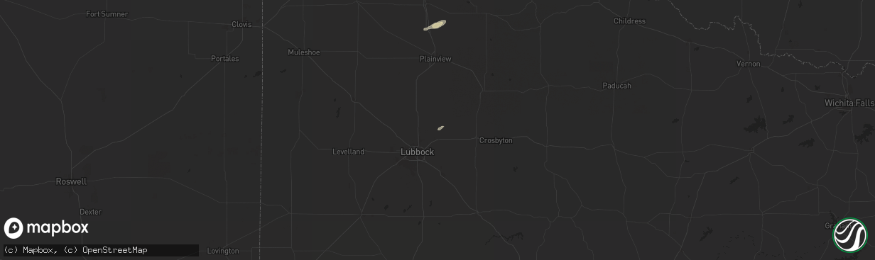 Hail map in Idalou, TX on October 21, 2024