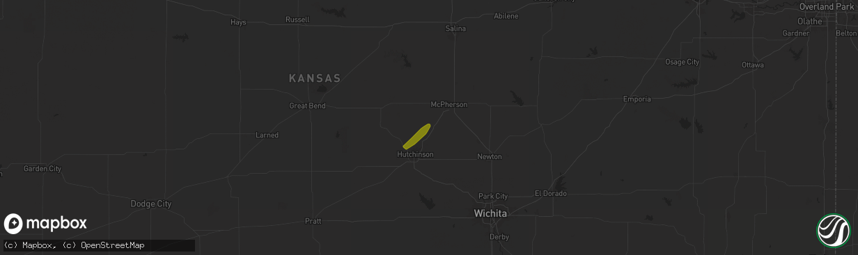 Hail map in Inman, KS on October 21, 2024