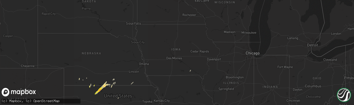 Hail map in Iowa on October 21, 2024