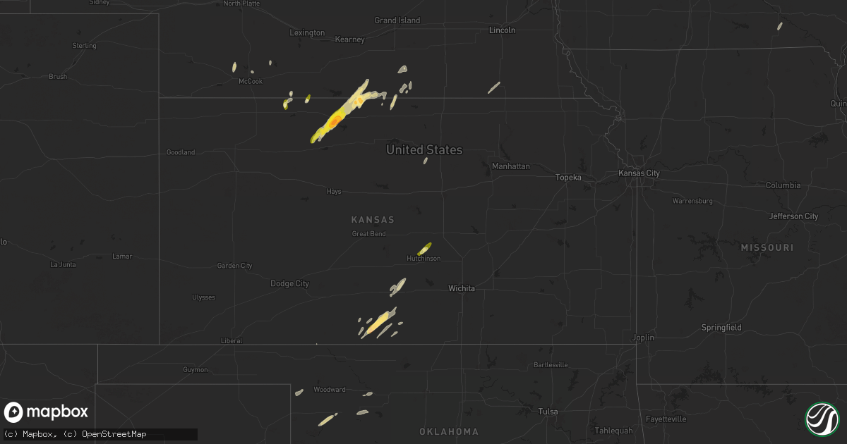 Hail map in Kansas on October 21, 2024