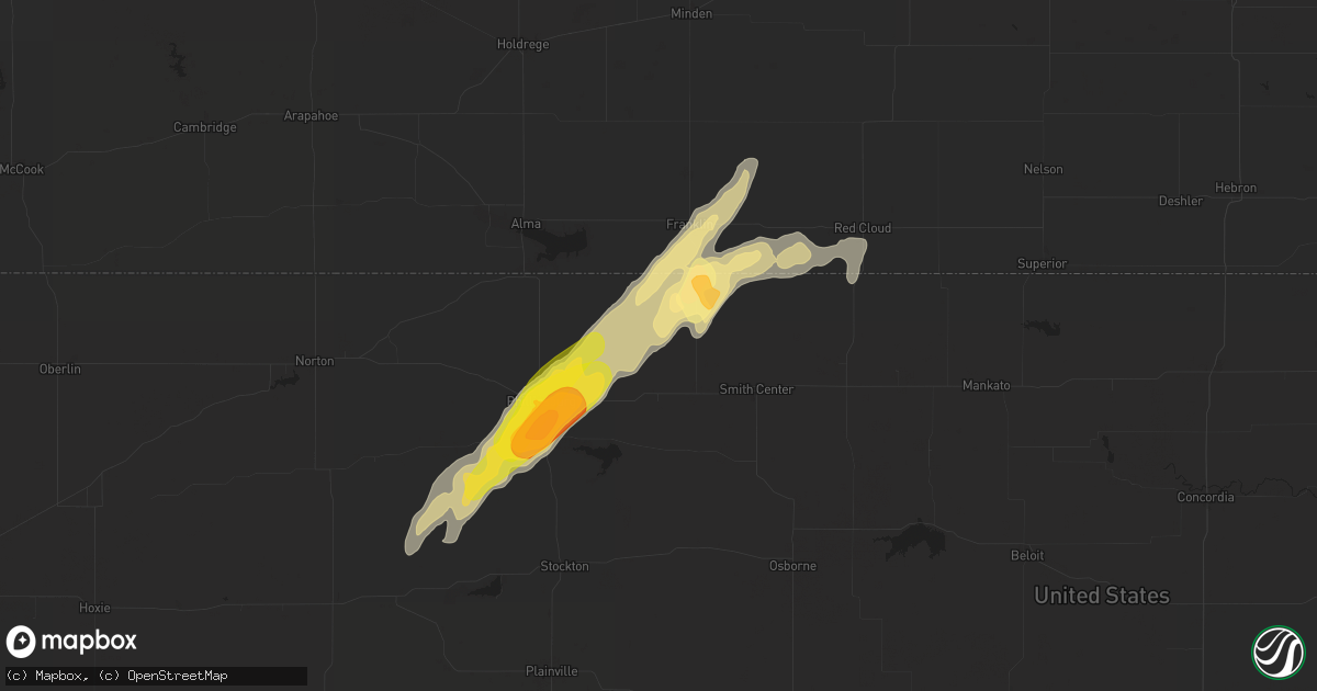 Hail map in Kensington, KS on October 21, 2024