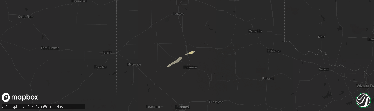 Hail map in Kress, TX on October 21, 2024