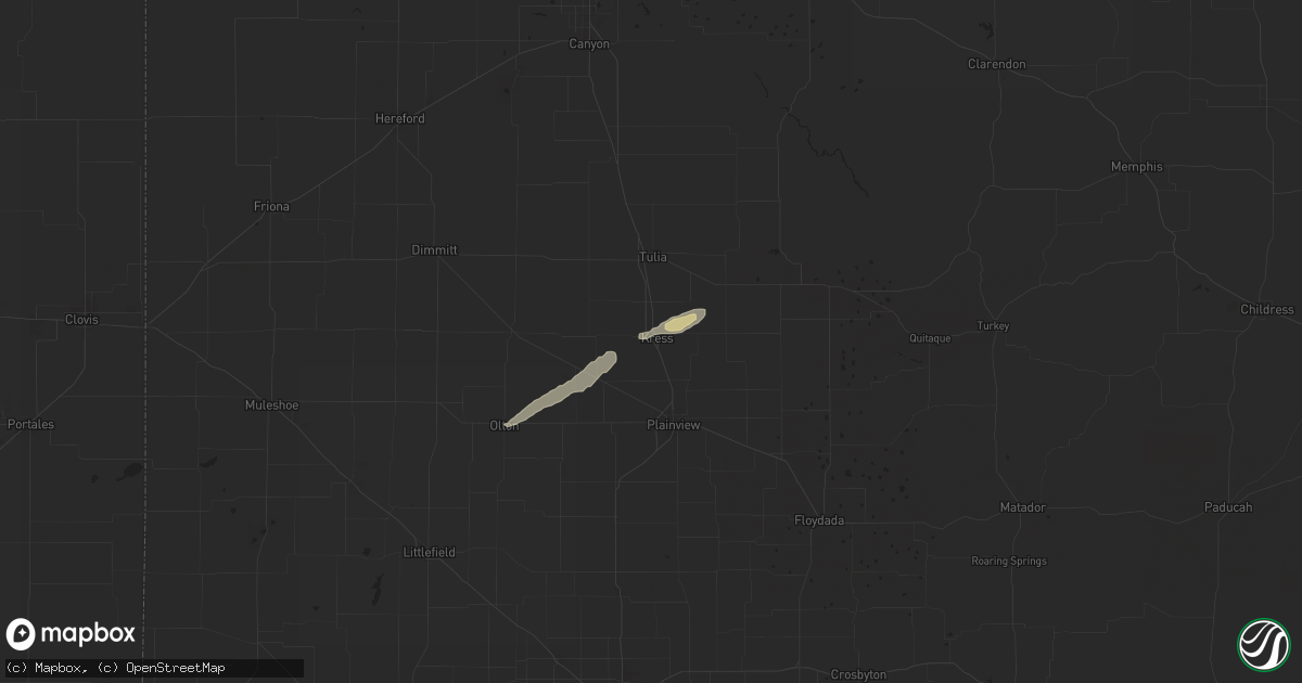 Hail map in Kress, TX on October 21, 2024
