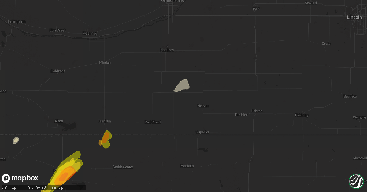 Hail map in Lawrence, NE on October 21, 2024