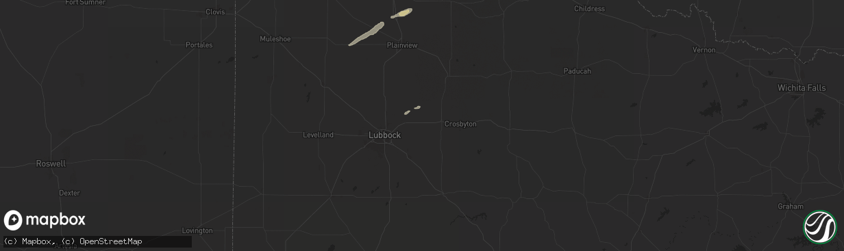 Hail map in Lorenzo, TX on October 21, 2024