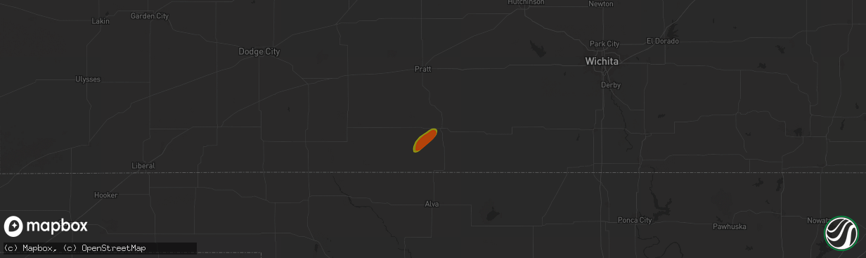 Hail map in Medicine Lodge, KS on October 21, 2024