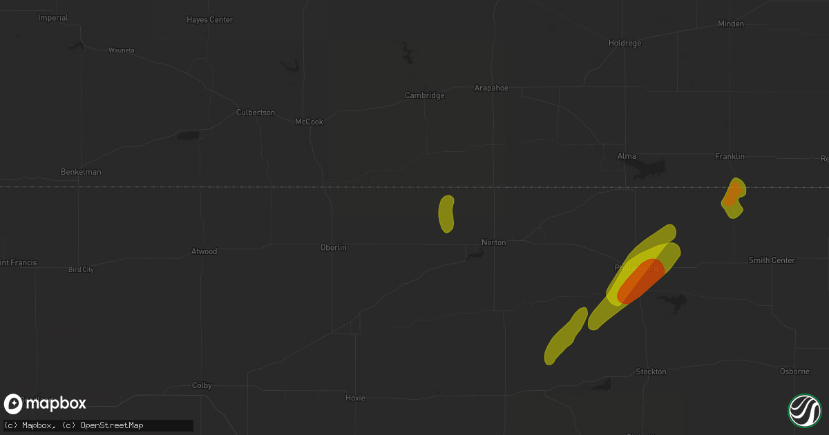 Hail map in Norcatur, KS on October 21, 2024