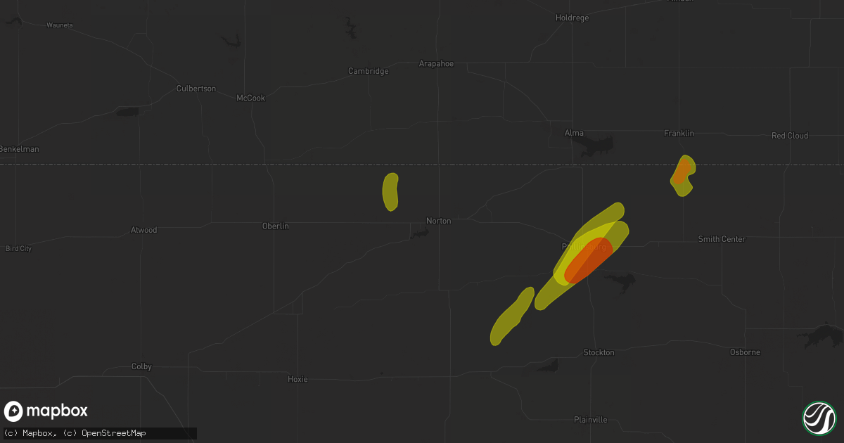 Hail map in Norton, KS on October 21, 2024