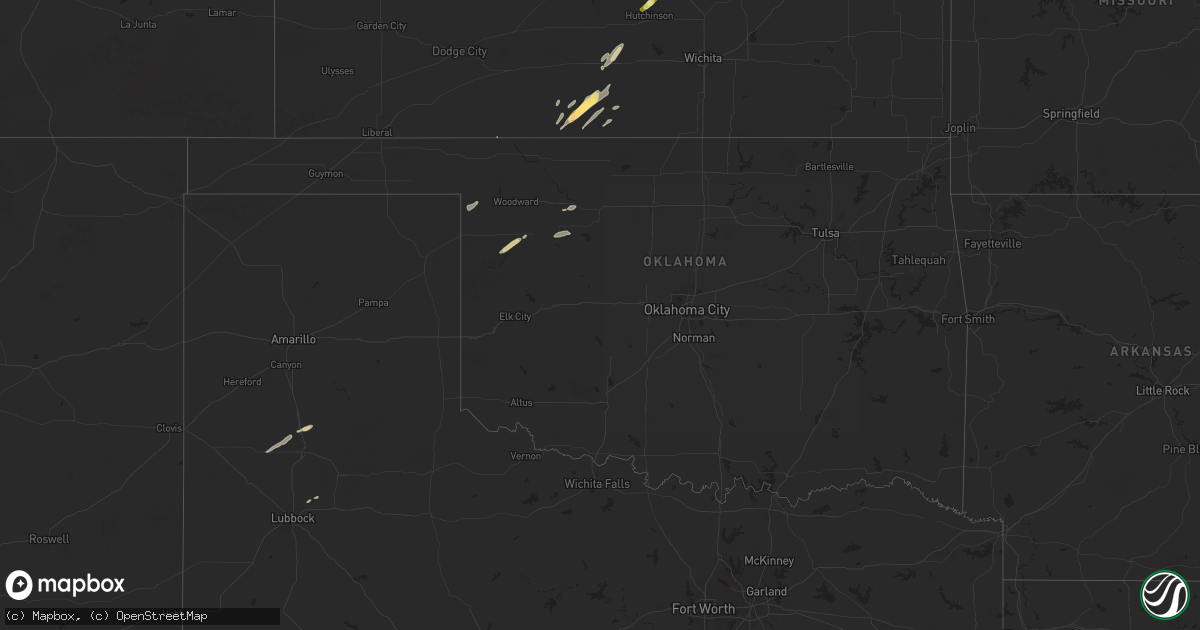 Hail map in Oklahoma on October 21, 2024