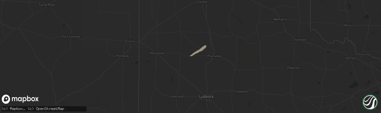 Hail map in Olton, TX on October 21, 2024