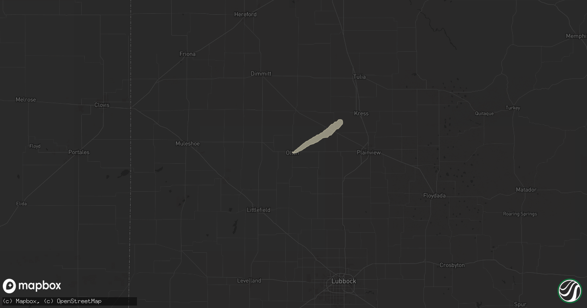 Hail map in Olton, TX on October 21, 2024