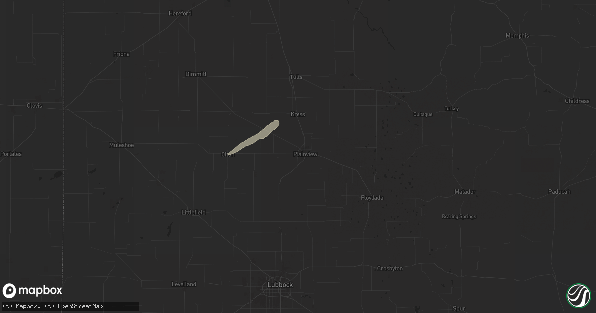 Hail map in Plainview, TX on October 21, 2024