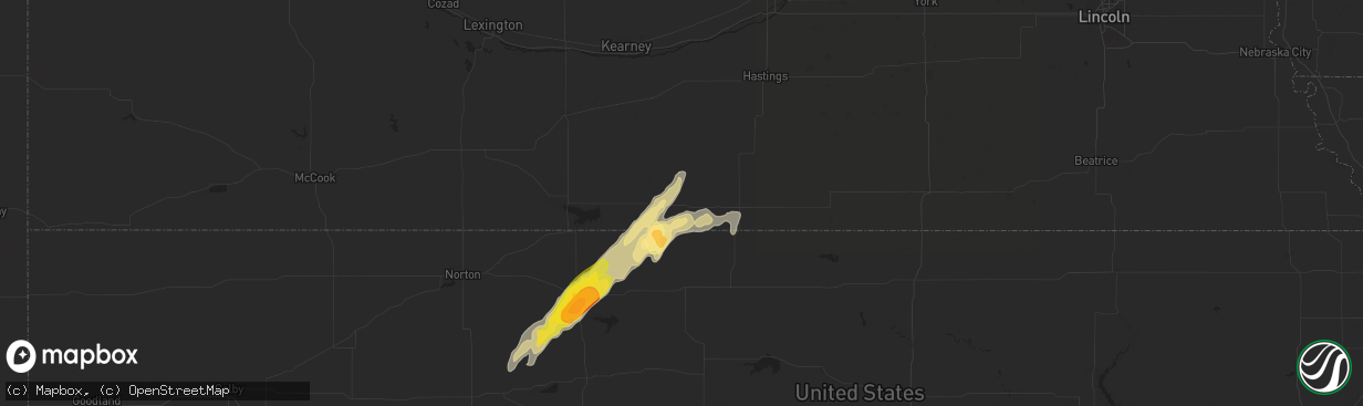 Hail map in Riverton, NE on October 21, 2024