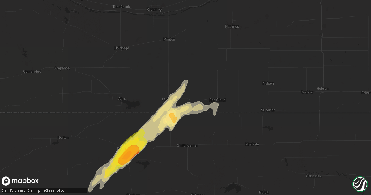 Hail map in Riverton, NE on October 21, 2024