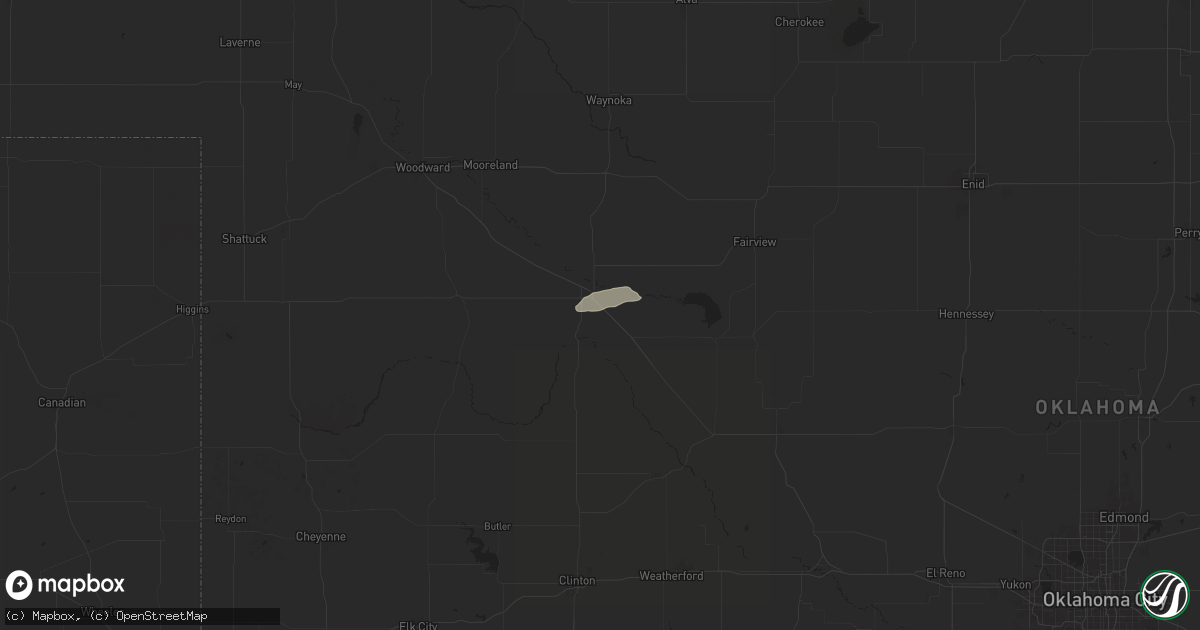 Hail map in Seiling, OK on October 21, 2024