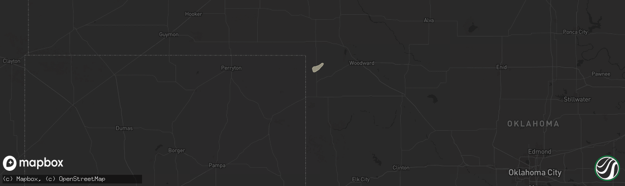 Hail map in Shattuck, OK on October 21, 2024