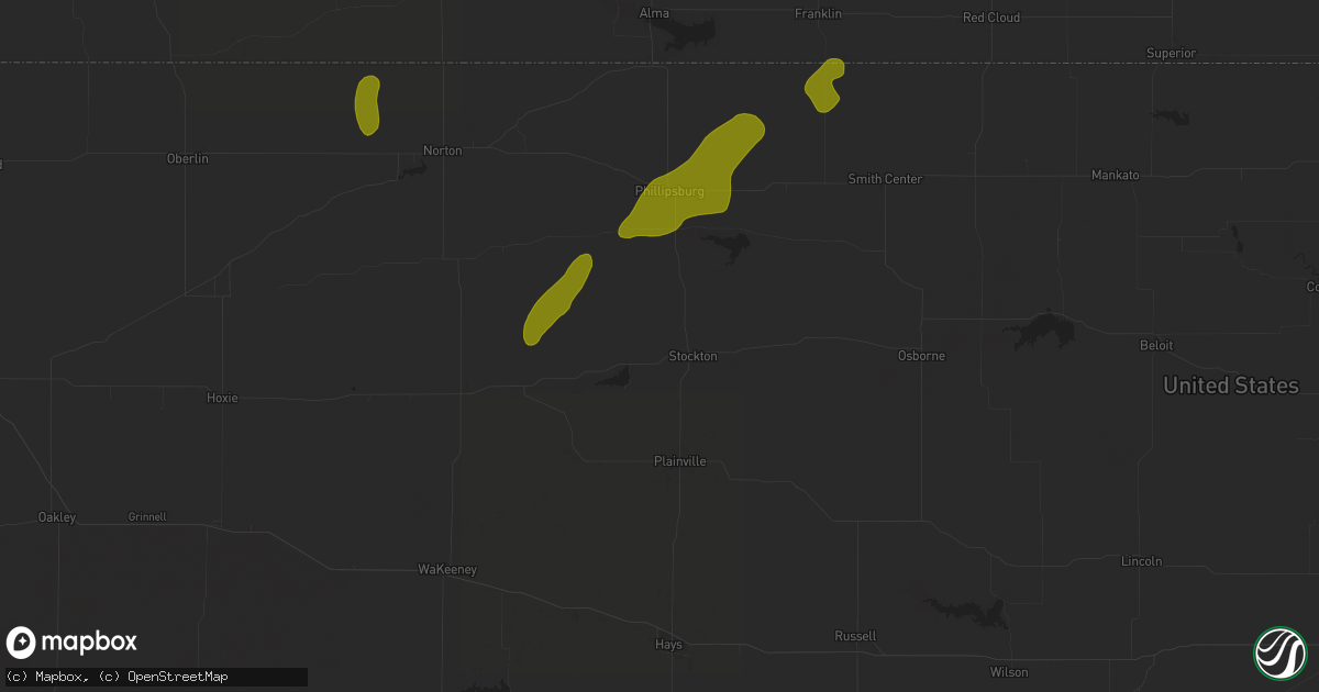 Hail map in Stockton, KS on October 21, 2024